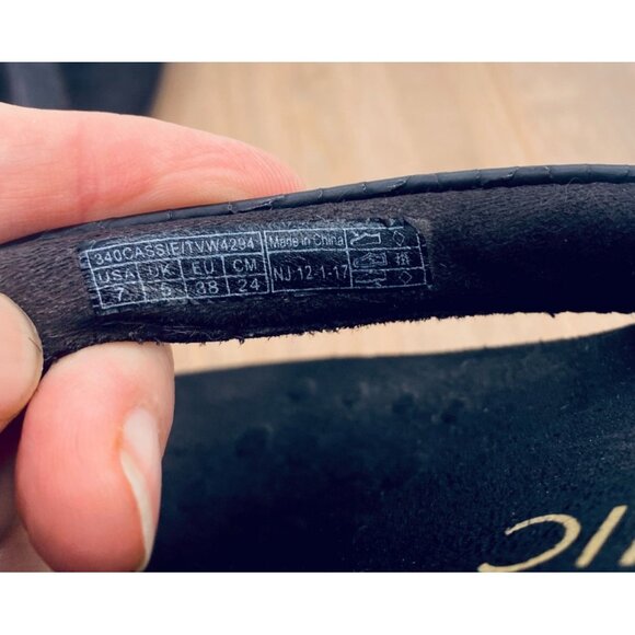 Vionic Cassie Sandals Womens 7 Black Leather Orthotic Flip Flop Bow - Picture 5 of 11